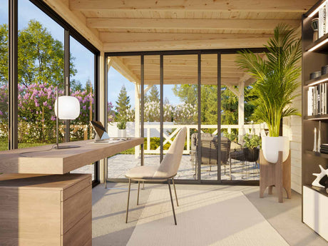 Lenna 404/704 (6x3m | 16.6m2) Glass Garden Room With Sliding Doors (Double Glazing Available) - Palmako UK