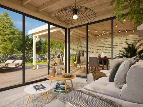 Lenna 411/711 (6x6m | 24.9m2) Glass Garden Room With Sliding Doors (Double Glazing Available) - Palmako UK
