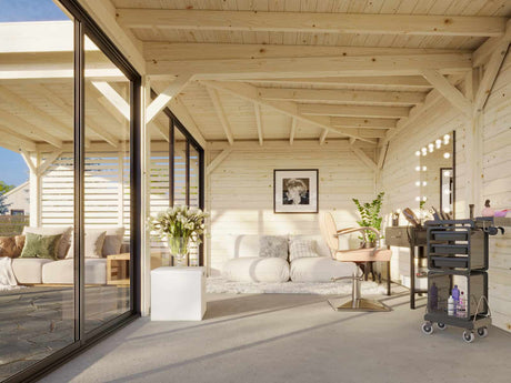 Lenna 414/714 (6x6m | 24.9m2) Glass Garden Room With Sliding Doors (Double Glazing Available) - Palmako UK