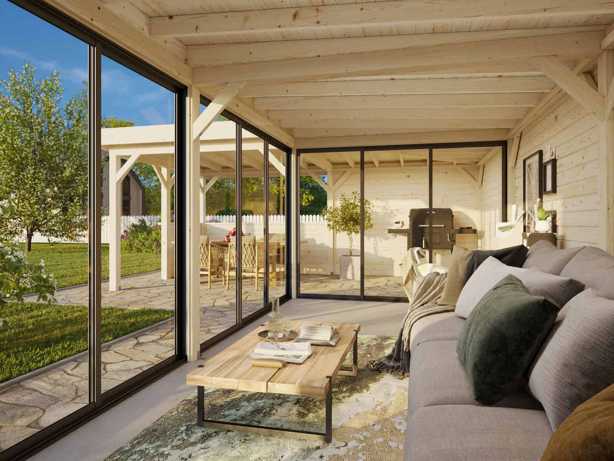 Lenna 420/720 (9x6m | 33.2m2) Glass Garden Room With Sliding Doors (Double Glazing Available) - Palmako UK
