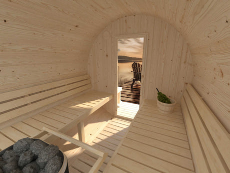 Anita L (2.2x2.9m | 1.6+0.7m2 | 42mm) Timber Garden Barrel Sauna