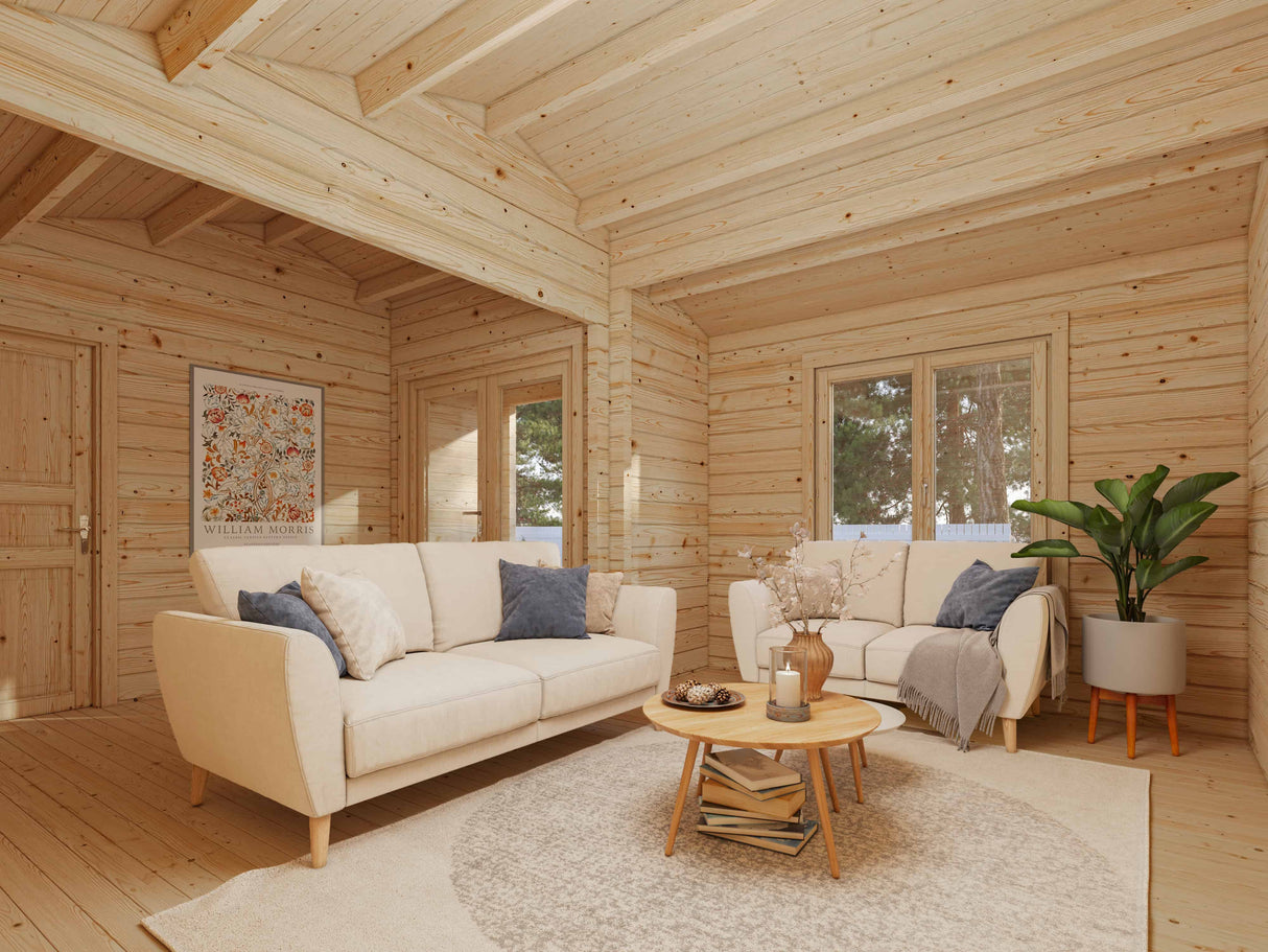 Anna M (7.7x4m | 26.8+1.9m2 | 70mm) Modern Two Room Timber Holiday Cottage - As Seen On Living Big In a Tiny House - Palmako UK