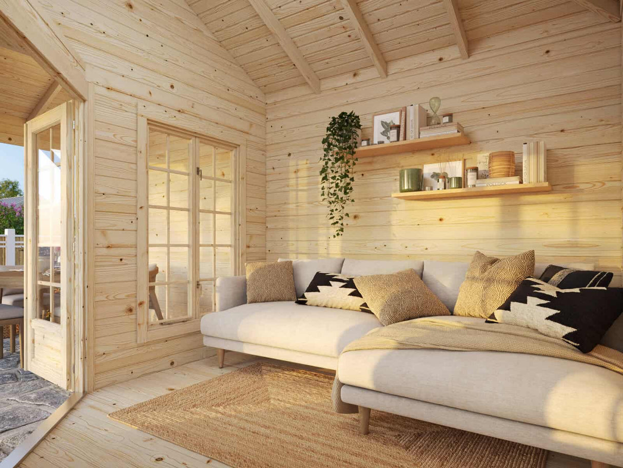 Melanie XXL (5.6x2.8m | 7.0+8.1m2 | 28mm) Pavilion Summer House with Canopy - Palmako UK