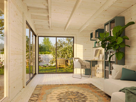 Andrea M (6.0x3m | 17.1m2 | 44mm) Garden Room with Sliding Doors (Double Glazing Available) - Palmako UK