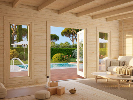 Bret M (5.5x4.1m | 19.9m2 | 44mm) Contemporary Summer House - Palmako UK