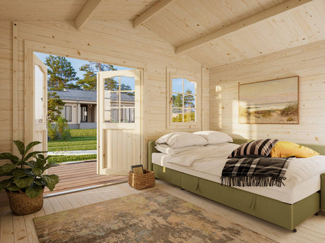 Emma M (3.8x3.2m | 10.4m2 | 34mm) Alpine Style Log Cabin - Palmako UK