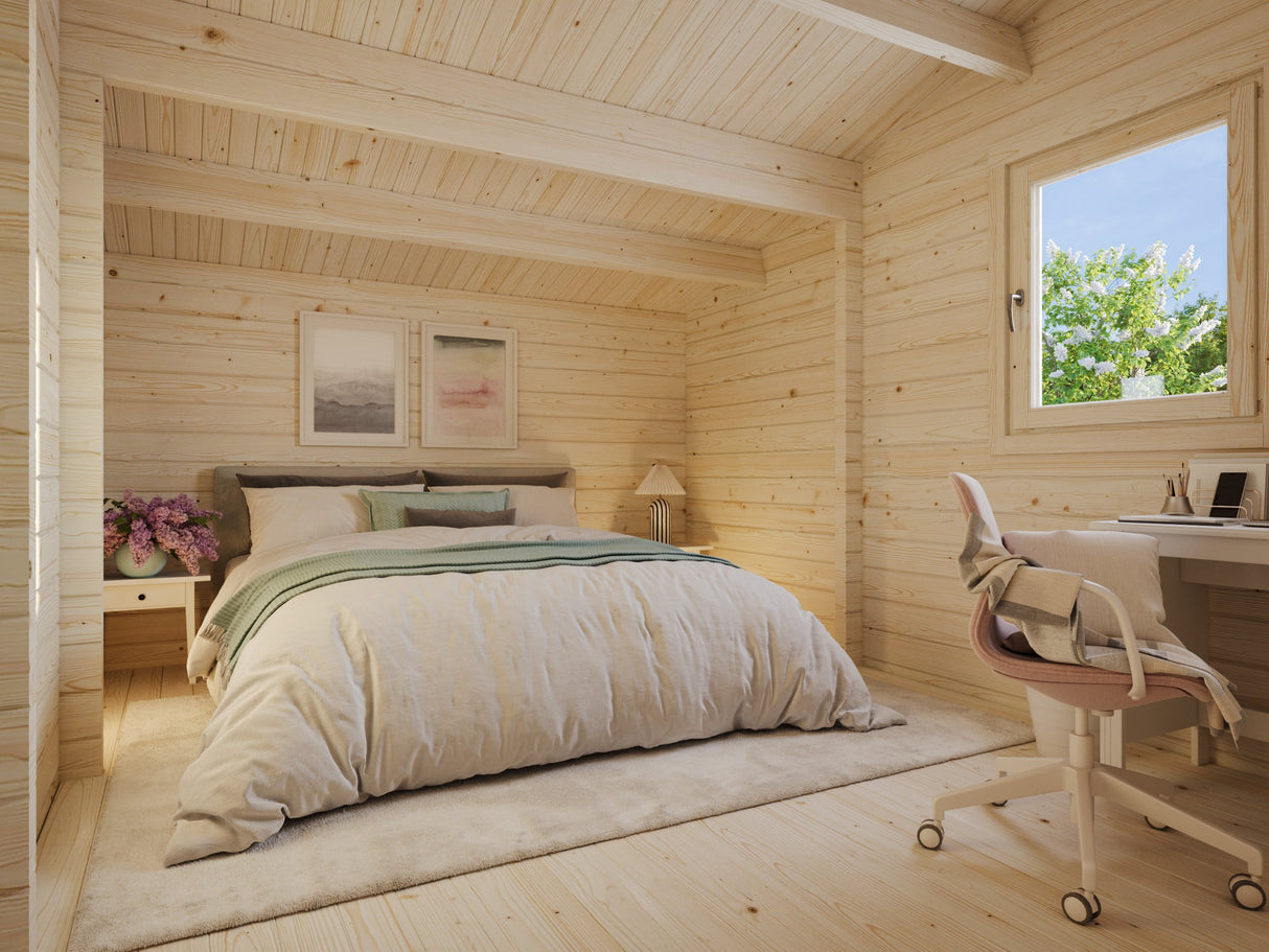 Emily (6.6x7.8m | 39.2m2 | 70mm) Traditional Timber Holiday House - Palmako UK