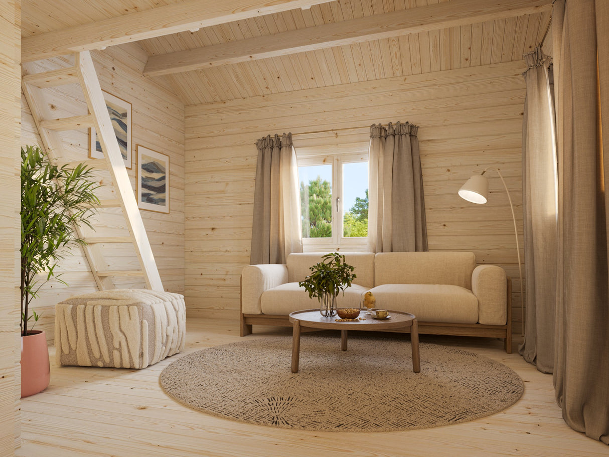 Emily (5.9x5.7m | 40.1+5.2m2 | 70mm) Log Cabin Holiday Chalet - Palmako UK