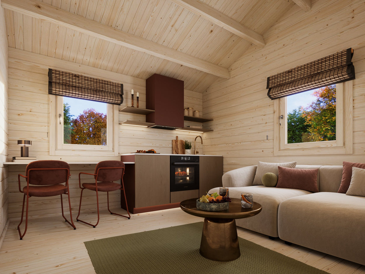 Sandra S (6.2x4.7m | 21.5+3.7m2 | 70mm) Traditional Holiday Summer House - Palmako UK