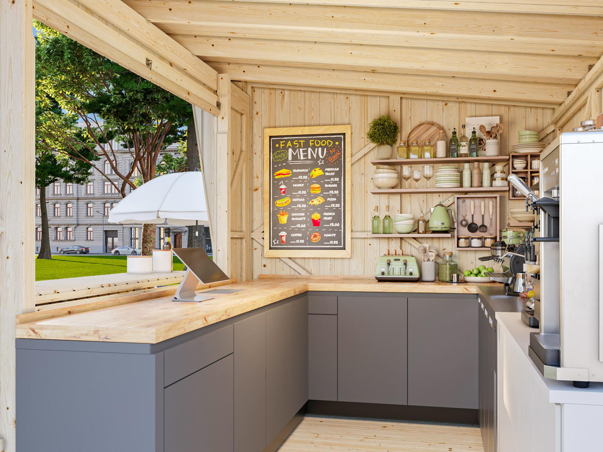 Kira (3.6x2.3m | 7.7m2) Timber Garden Bar - Palmako UK