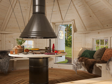 Eva M (11.4m2 | 44mm) Nordic Barbecue Hut - Palmako UK