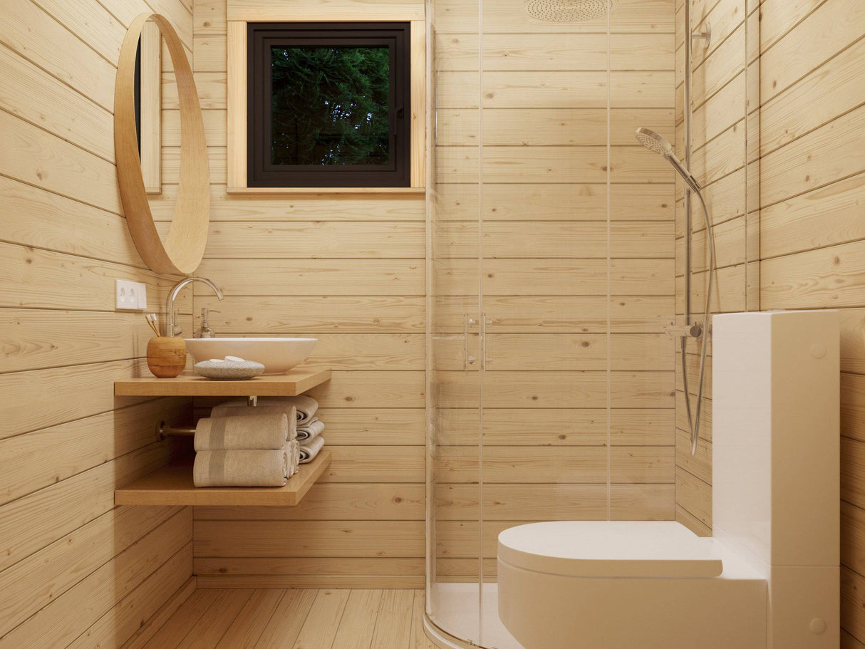 Cecilia M (7,8x3,3m | 21,8m2 | 70mm) 3-Room Modern Log Cottage with Aluminium Doors and Windows - Palmako UK