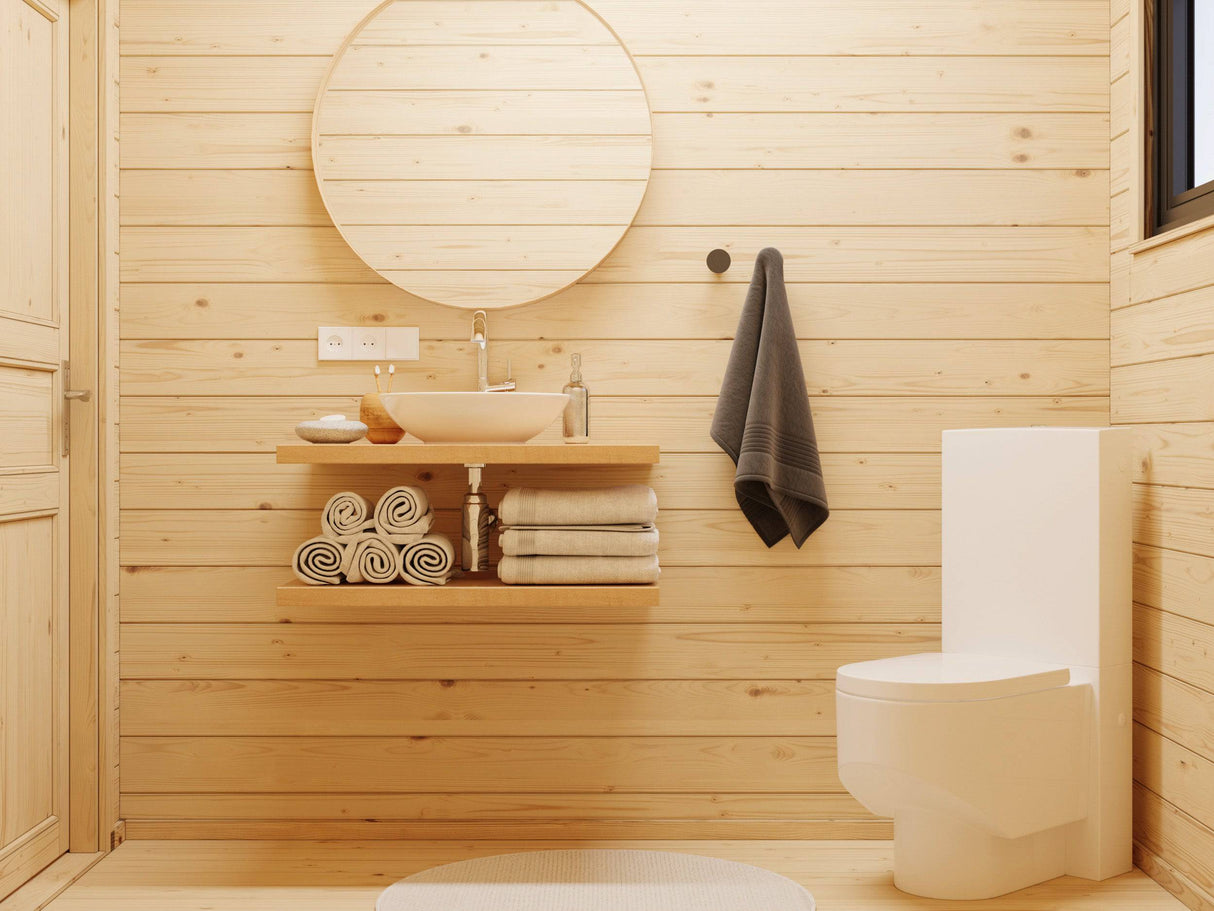 Cecilia XL(5,6x6,9m | 30m2 | 70mm) 4-Room Modern Log Cottage with Aluminium Doors and Windows - Palmako UK