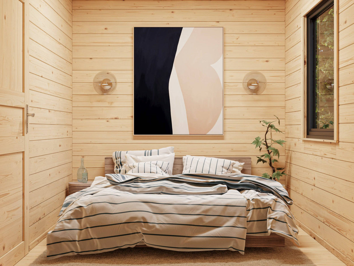 Cecilia XL(5,6x6,9m | 30m2 | 70mm) 4-Room Modern Log Cottage with Aluminium Doors and Windows - Palmako UK