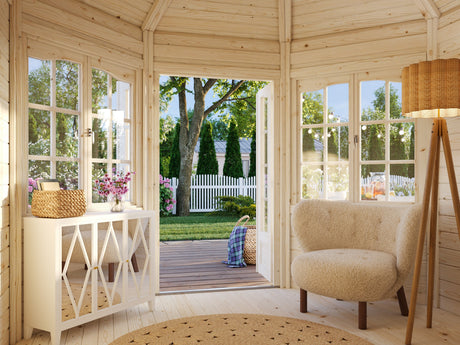 Veronica 2 (2.9x3.6m | 6.7m2 | 28mm) Octagonal Summer House - Palmako UK