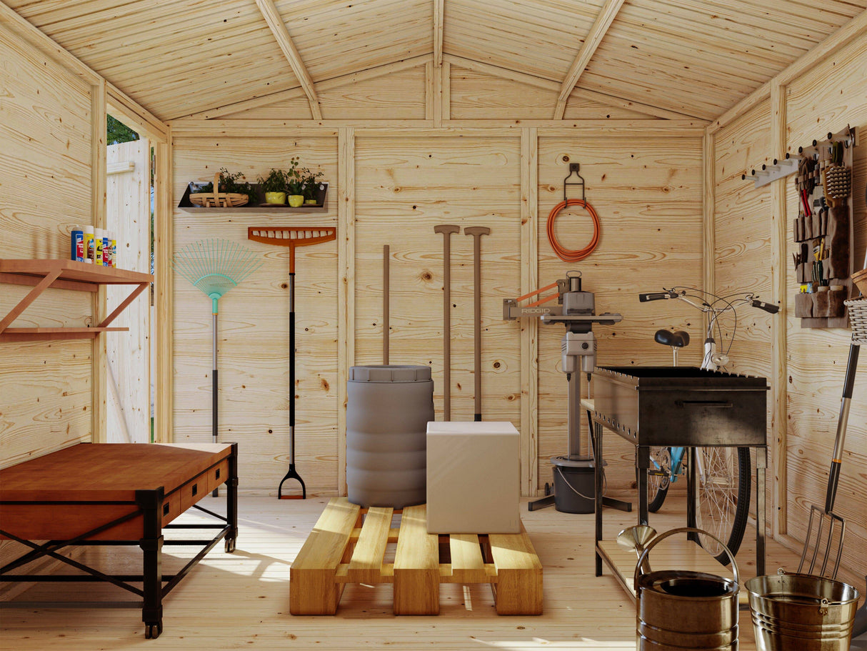 Dan L (2.7x5.5m | 14.7m2) Large Two Room Storage Shed - Palmako UK