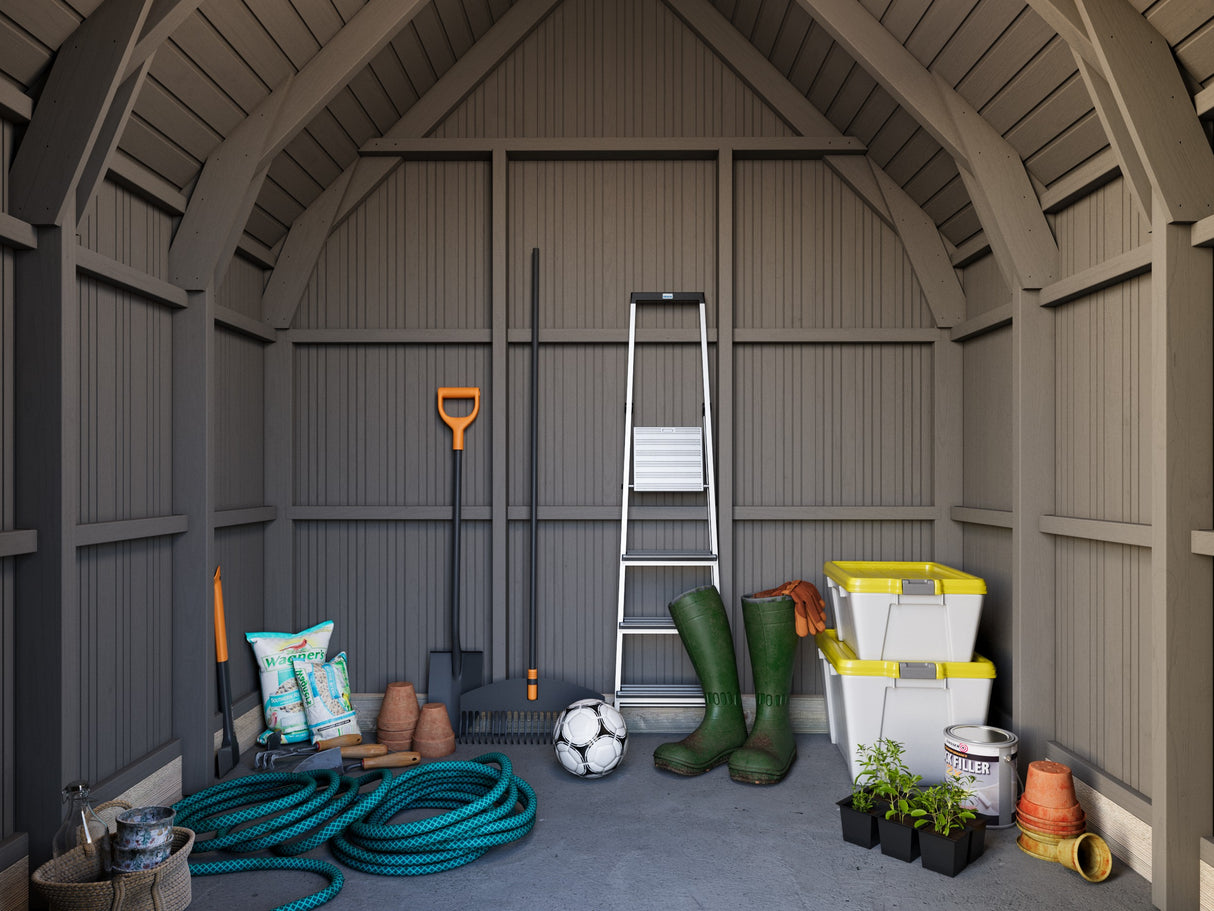 Emilia Shed (2,4x1,9m|4m2|18mm ) Add-on Shed for Emilia Greenhouse - Painted Dark Grey