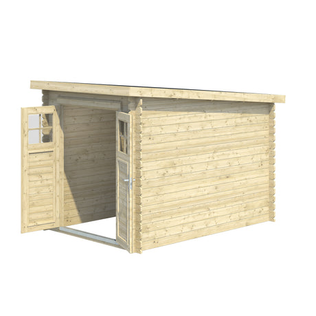 BELAIA 4,9m2 Pentroof - 28 mm Compact Log Shed - Palmako UK