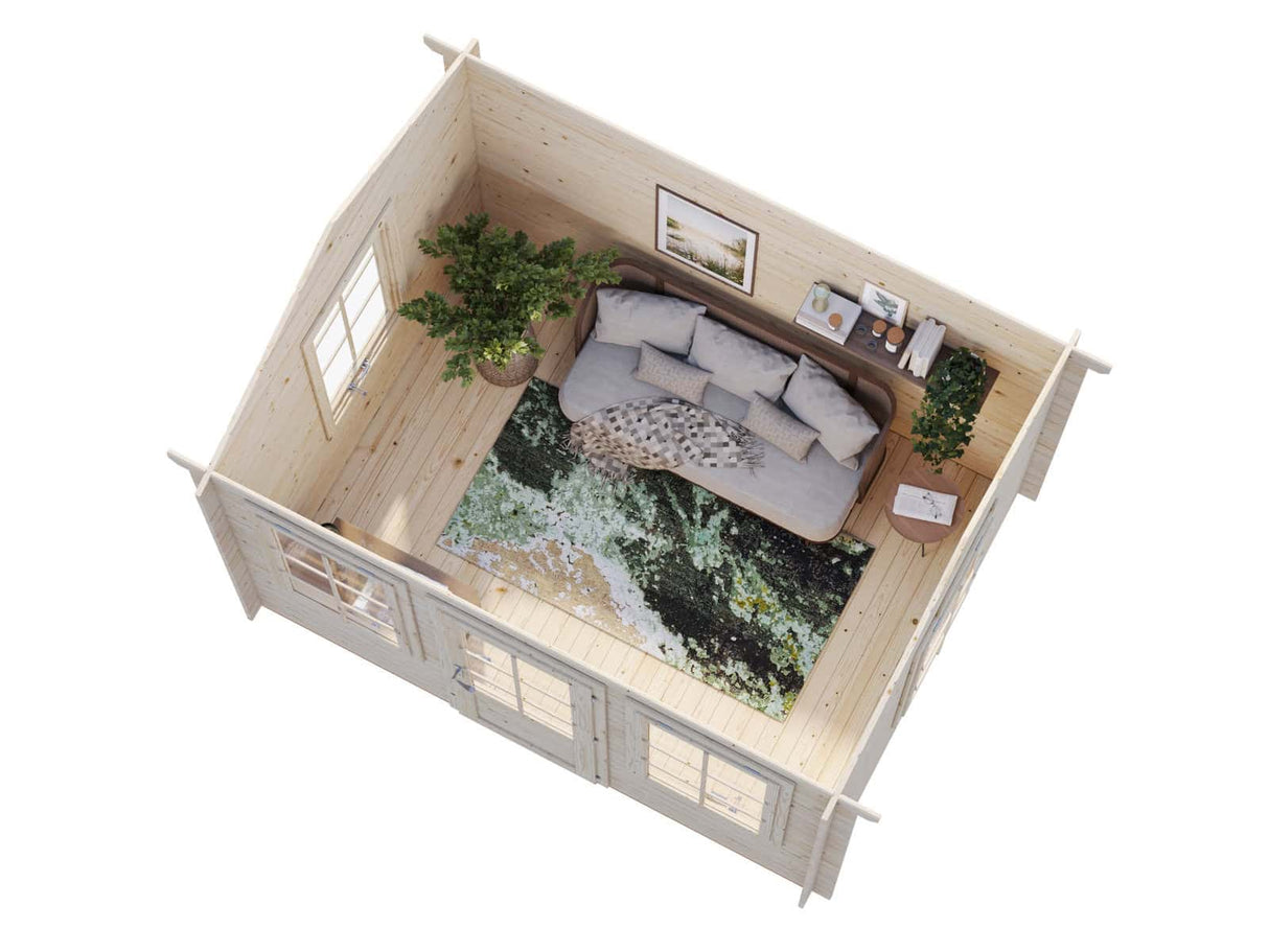 Claudia S (3.2x2.4m | 7.4m2 | 28mm) Compact Clockhouse Garden Room - Palmako UK