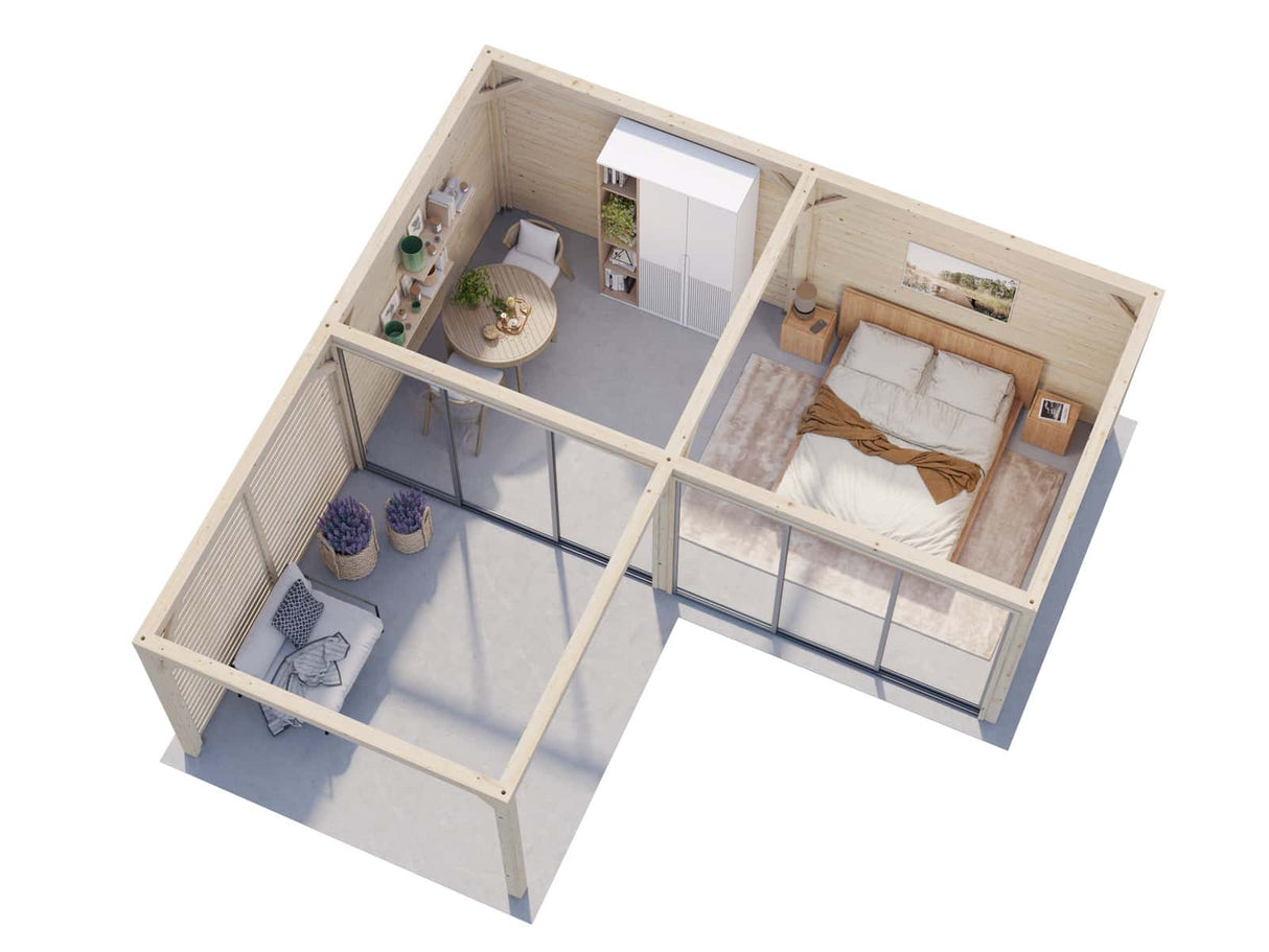 Bianca 213/513 (6x6m | 24.9m2) Glass Garden Room With Sliding Doors (Double Glazing Available) - Palmako UK