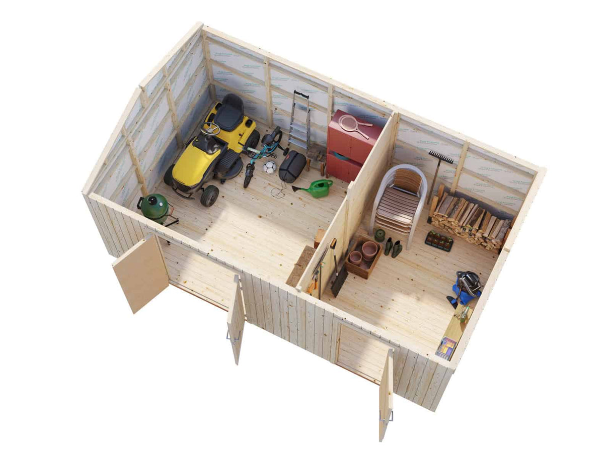 Olaf L (5.6x3.3m | 16.9m2) Two Room Timber Workshop - Palmako UK