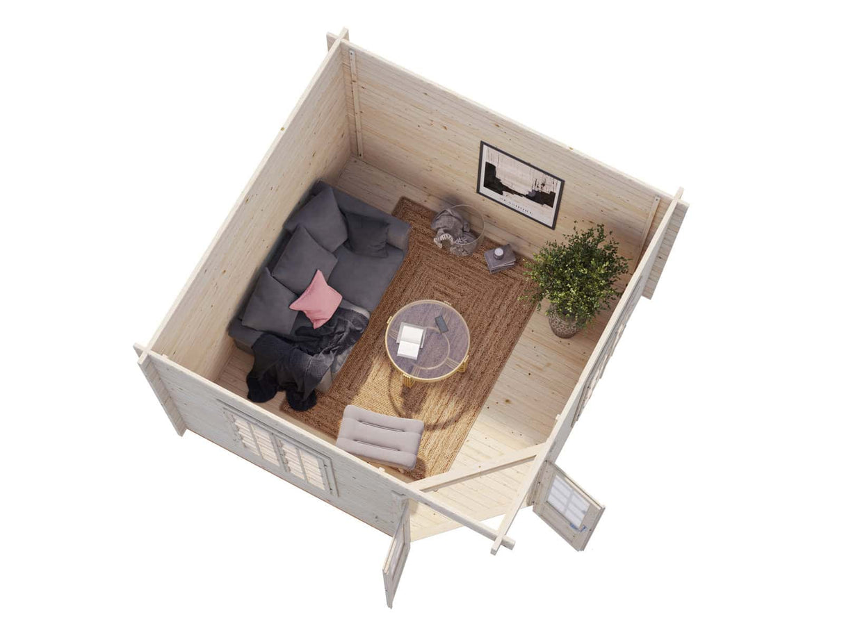 Melanie M (3.3x3.3m | 9.9m2 | 44mm) Heavy Duty Corner Summer House - Palmako UK