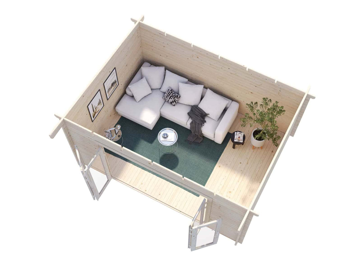 Lea M (4.5x3.3m | 14.2m2 | 44mm) Spacious Pent Garden Room with Bi-Fold Doors - Palmako UK