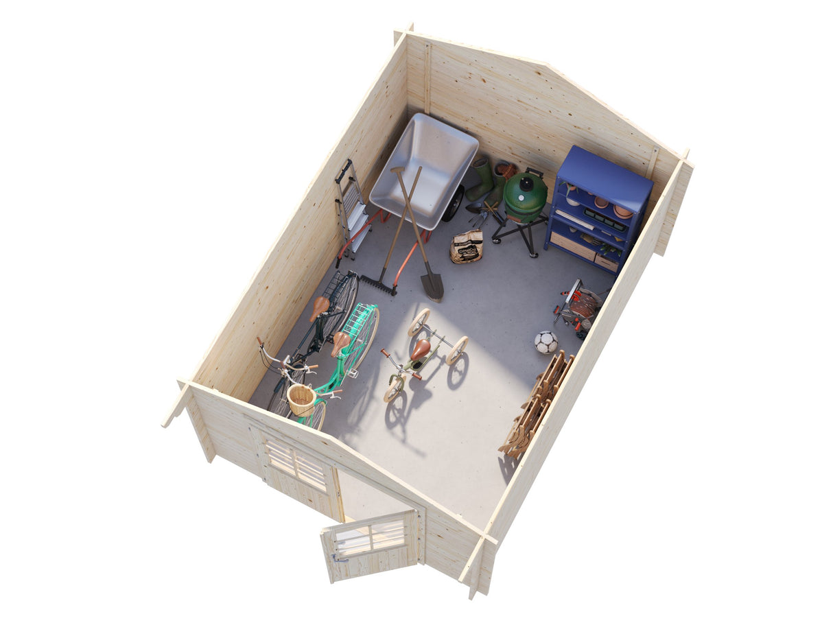 Lotta M (3x4m | 10.0m2 | 34mm) Traditional Garden Log Cabin - Palmako UK