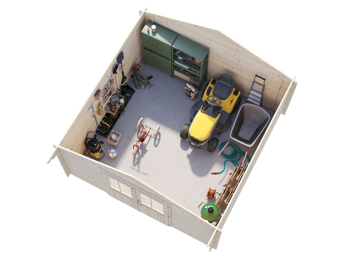 Lotta L (4x4m | 13.9m2 | 34mm) Traditional Square Garden Log Cabin - Palmako UK