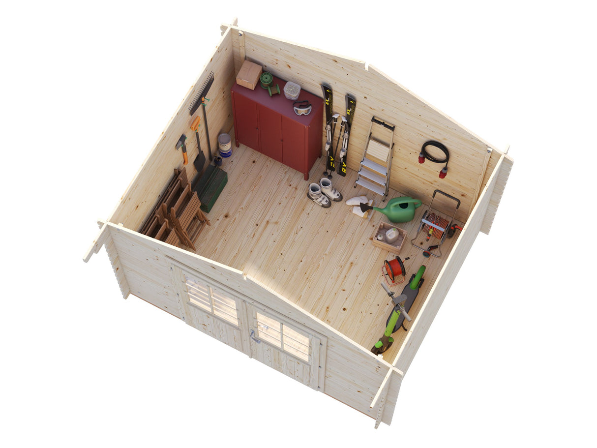 Vivian M (3x2.4m | 6.9m2 | 28mm) Compact Garden Log Cabin - Palmako UK