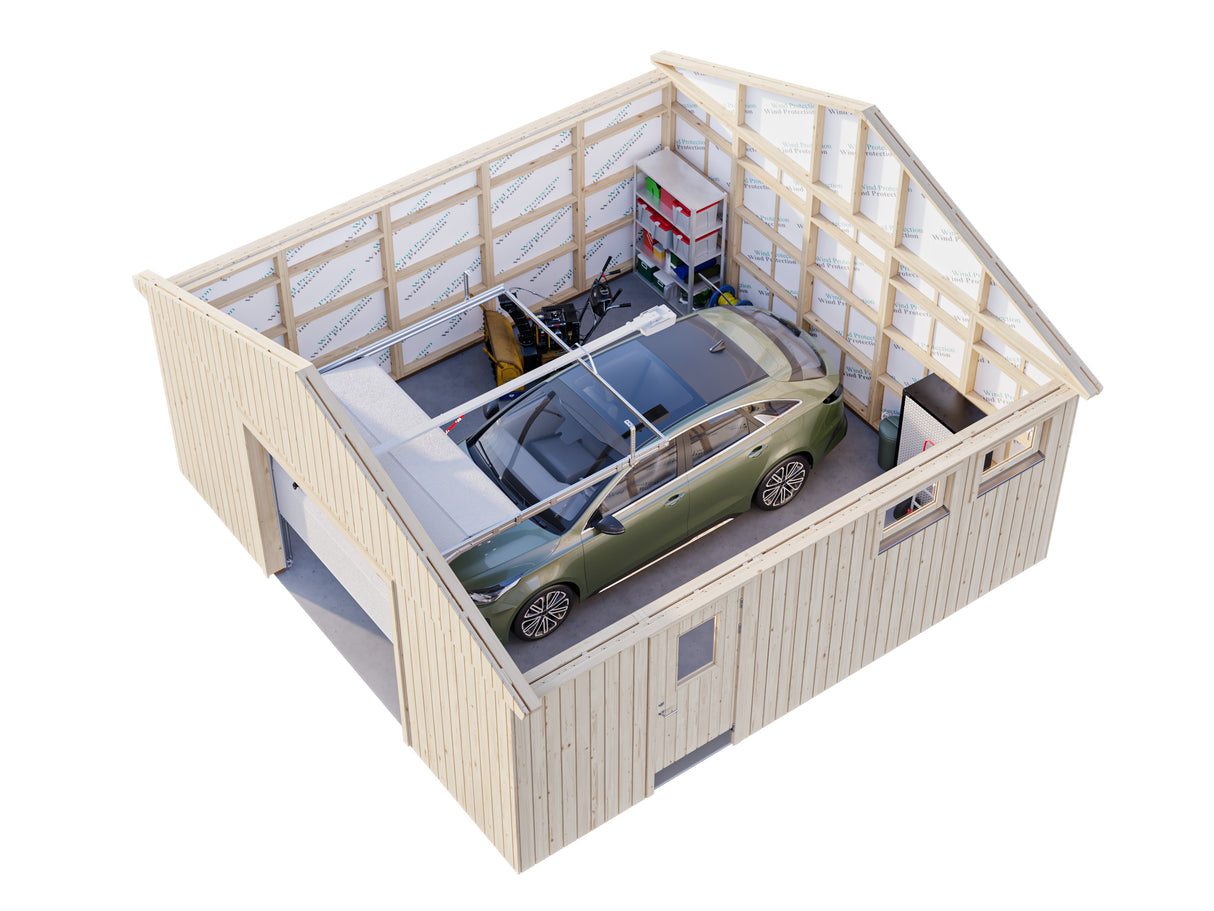 Andre M (5.6x5.8m | 28.5m2) Large Timber Garage with Sectional Door - Palmako UK