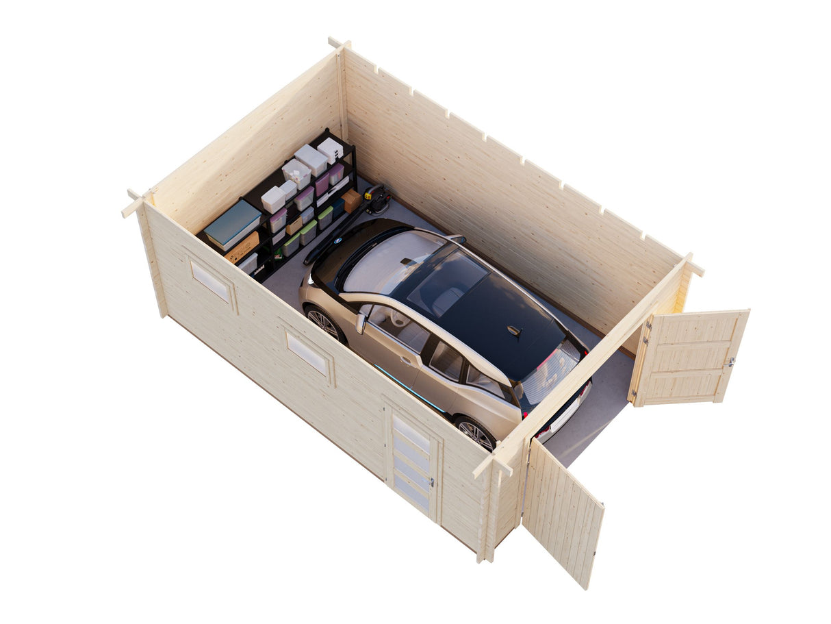 Rasmus (3.6x5.5m | 19.0m2 | 44mm) with Wooden Gate - Palmako UK