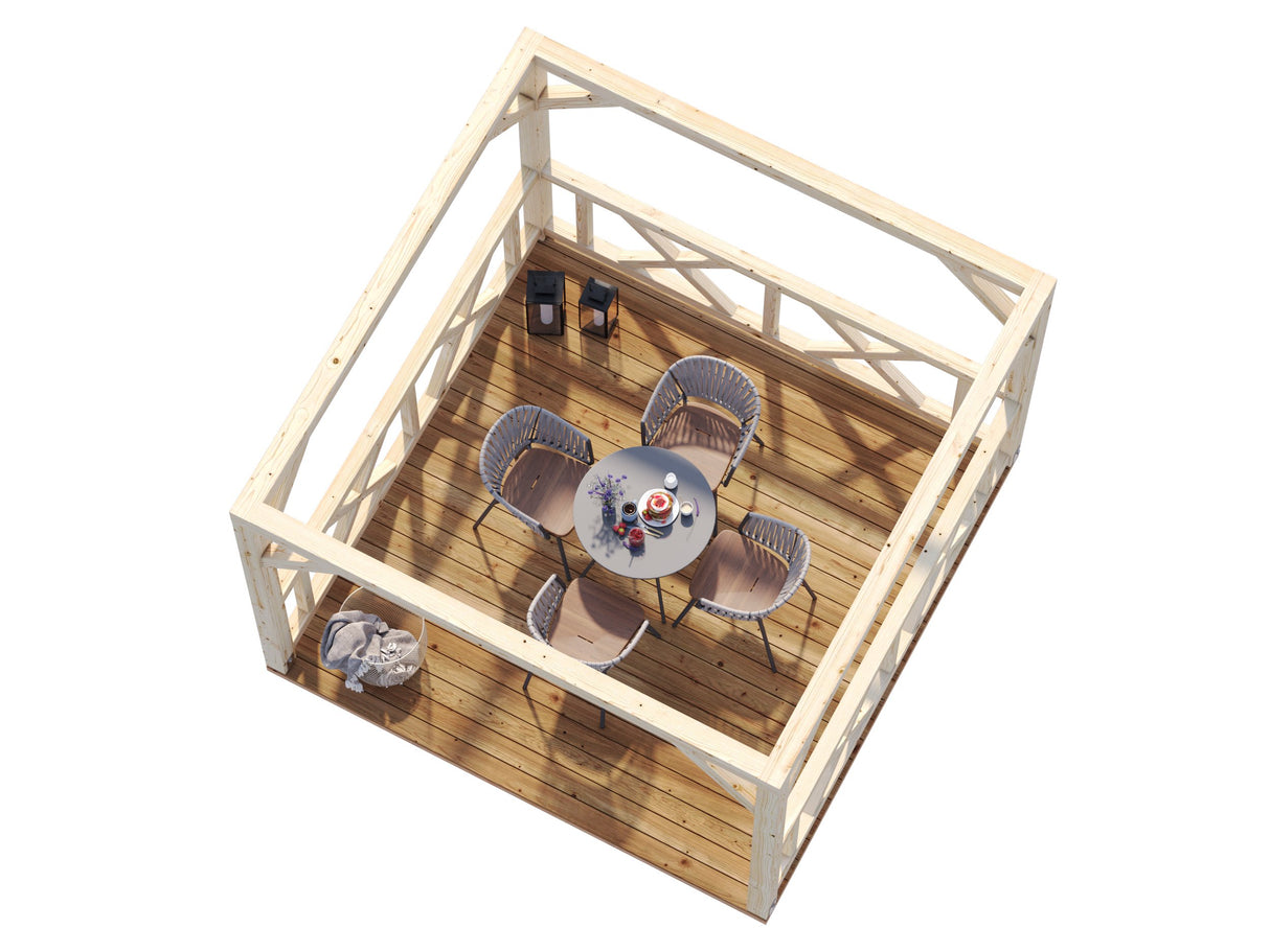 Betty XS (3x3m | 9.0m2) Square Wooden Gazebo - Palmako UK