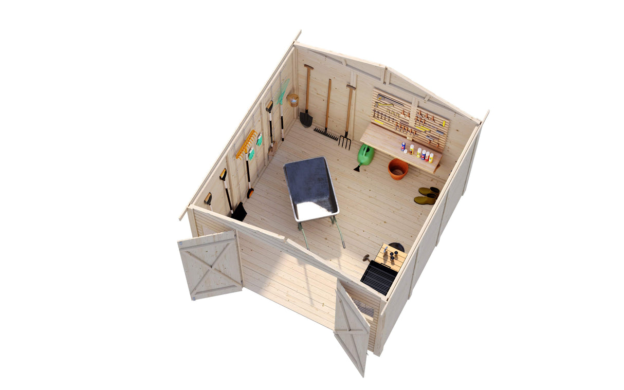 Dan S (2.7x2.8m | 7.5m2) Timber Element Garden Shed - Palmako UK