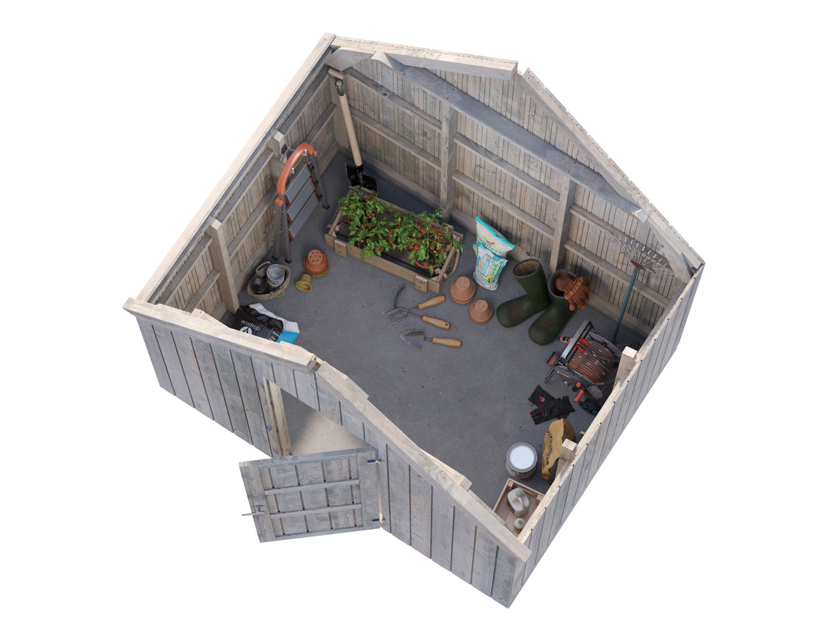 Emilia (2.4x1.9m | 4.0m2 | 18mm) Addon Shed for Emilia Greenhouses - Palmako UK