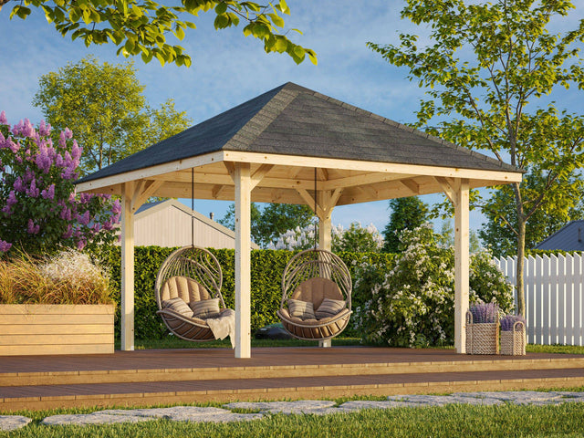 Bianca Gazebo S (3x3m | 8,3m2 | 120x120mm) Modern Gazebo with Pyramid Roof - Palmako UK
