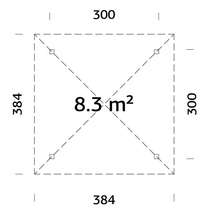 Bianca Gazebo S (3x3m | 8,3m2 | 120x120mm) Modern Gazebo with Pyramid Roof - Palmako UK