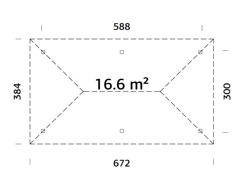 Bianca Gazebo M (5,9x3m | 16,6m2 | 120x120mm) Large Modern Gazebo With Pyramid Roof - Palmako UK