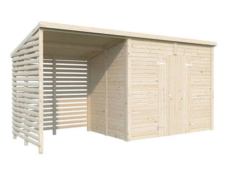 Leif XL (4.6x1.7m | 4.5+2.9m2) Spacious Garden Shed - Palmako UK