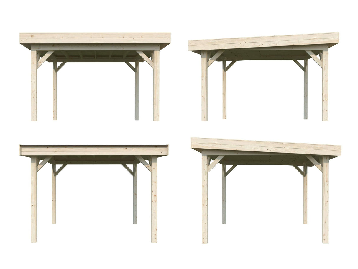 Lenna Gazebo M (3x3m | 8,3m2 | 120x120mm) Modern Flat Roof Gazebo - Palmako UK