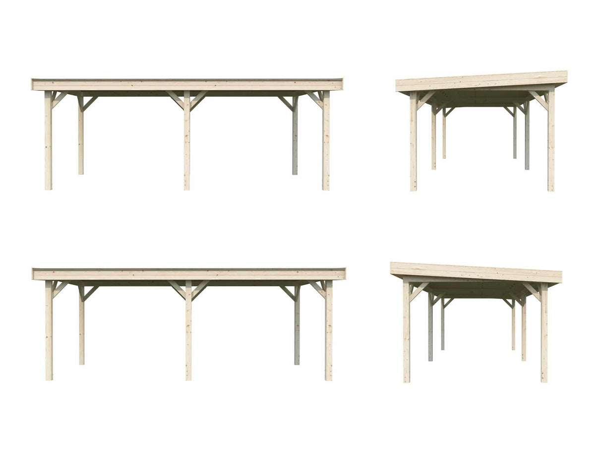 Lenna Gazebo L (5,9x3m | 16,6m2 | 120x120mm) Modern Flat Roof Gazebo - Palmako UK