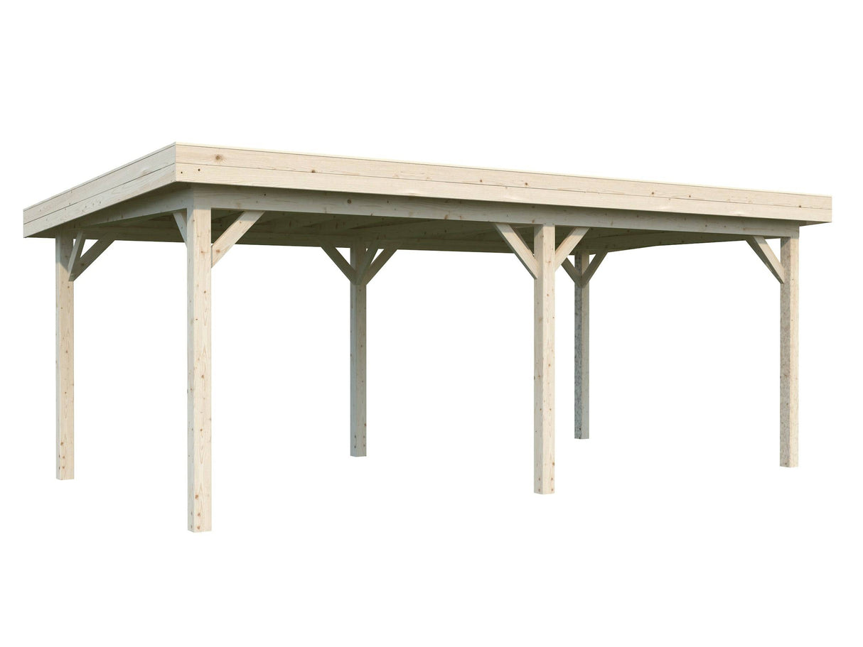 Lenna Gazebo L (5,9x3m | 16,6m2 | 120x120mm) Modern Flat Roof Gazebo - Palmako UK