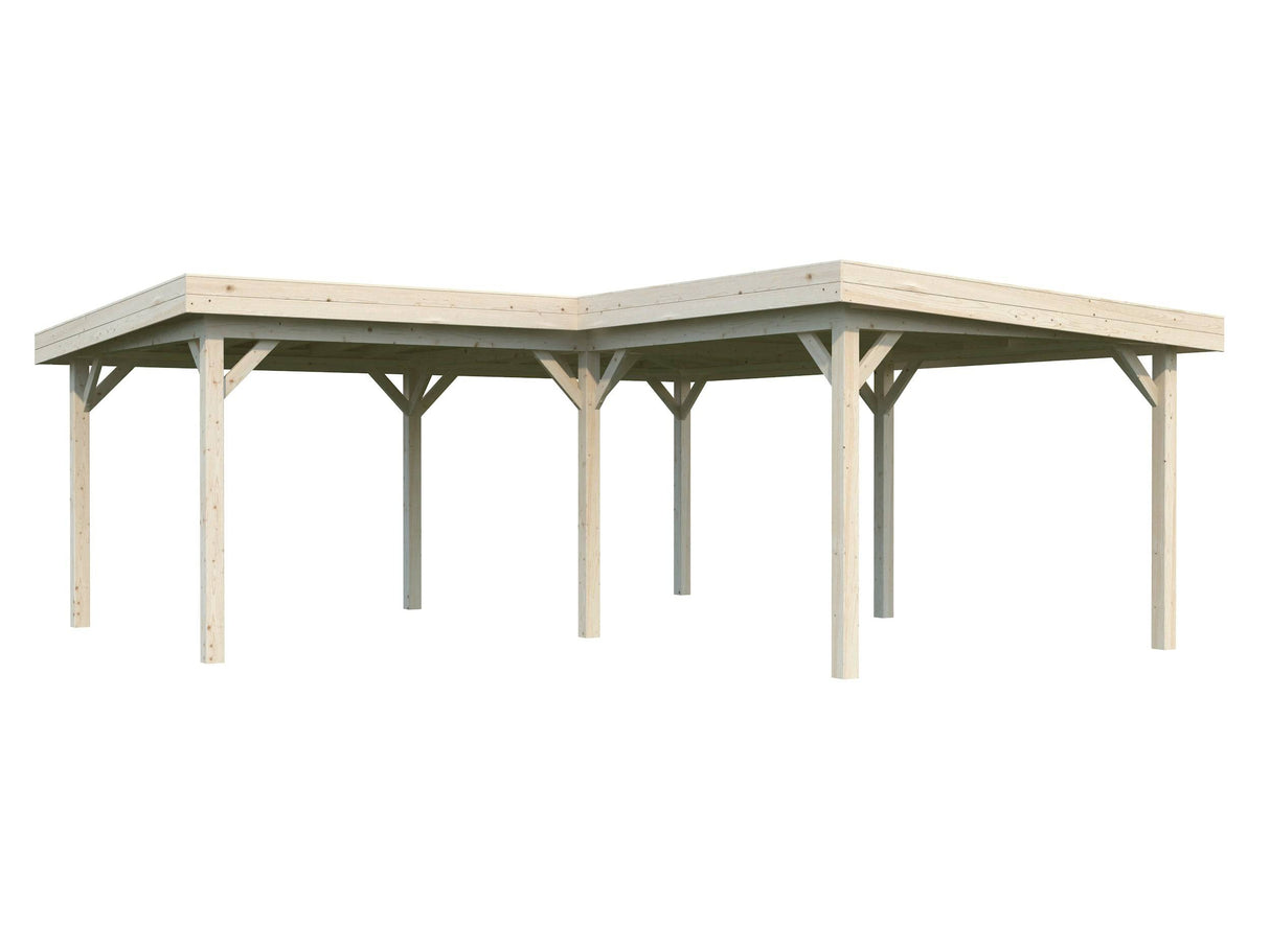 Lenna Gazebo XL (5,9x5,9m | 24,9m2 | 120x120mm) Large Modern Flat Roof Corner Gazebo - Palmako UK