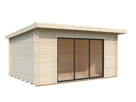 Lea M (4.5x3.3m | 14.2m2 | 44mm) Spacious Pent Garden Room with Sliding Doors (Double Glazing Available) - Palmako UK