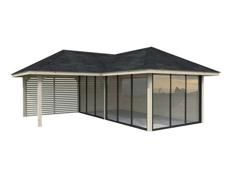 Bianca 214/514 (6x6m | 24.9m2) Glass Garden Room With Sliding Doors (Double Glazing Available) - Palmako UK