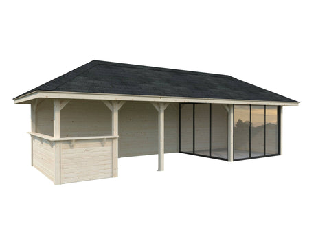 Bianca 215/515 (9x3m | 24.9m2) Glass Garden Room With Sliding Doors (Double Glazing Available) - Palmako UK