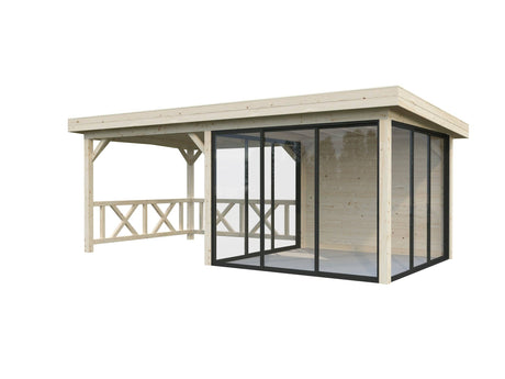 Lenna 404/704 (6x3m | 16.6m2) Glass Garden Room With Sliding Doors (Double Glazing Available) - Palmako UK