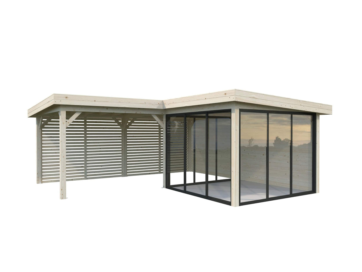 Lenna 411/711 (6x6m | 24.9m2) Glass Garden Room With Sliding Doors (Double Glazing Available) - Palmako UK