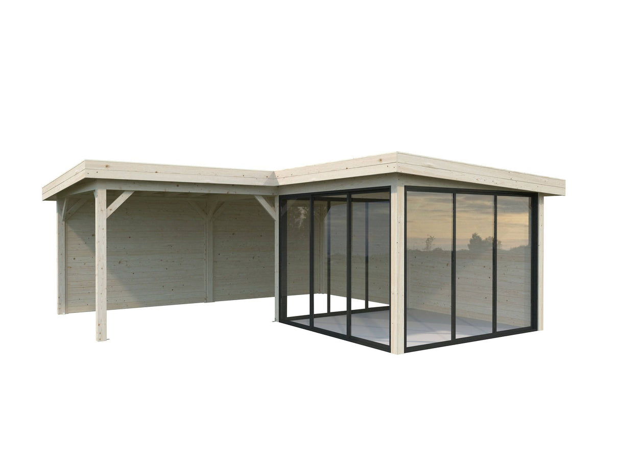 Lenna 412/712 (6x6m | 24.9m2) Glass Garden Room With Sliding Doors (Double Glazing Available) - Palmako UK