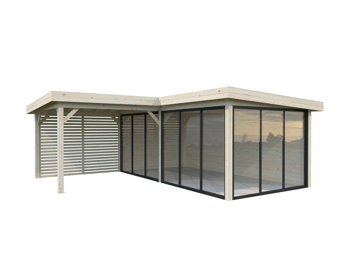 Lenna 414/714 (6x6m | 24.9m2) Glass Garden Room With Sliding Doors (Double Glazing Available) - Palmako UK